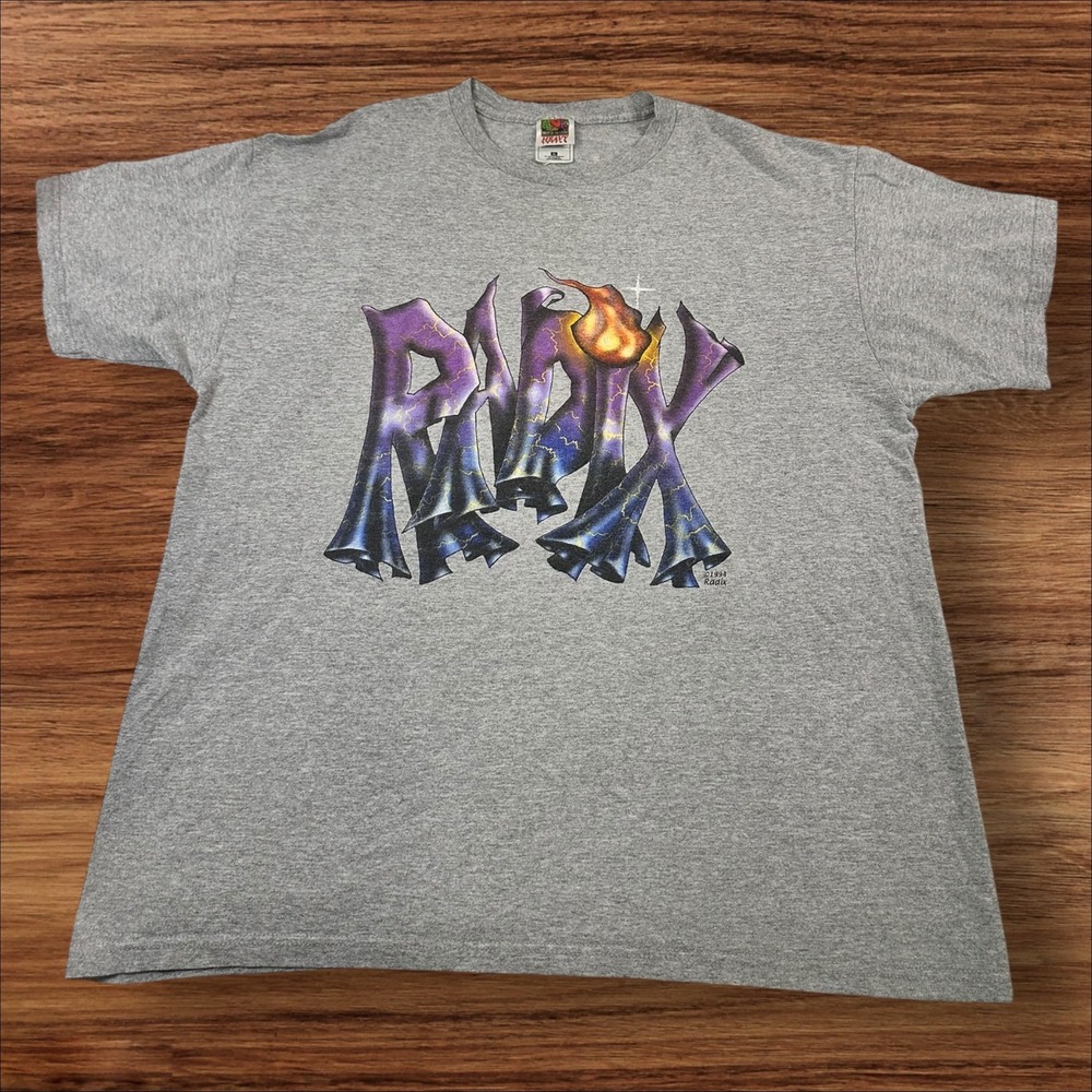 Vintage‎ Radix Heavy Metal Band T-shirt 1994 Fruit of the Loom XL Gray
